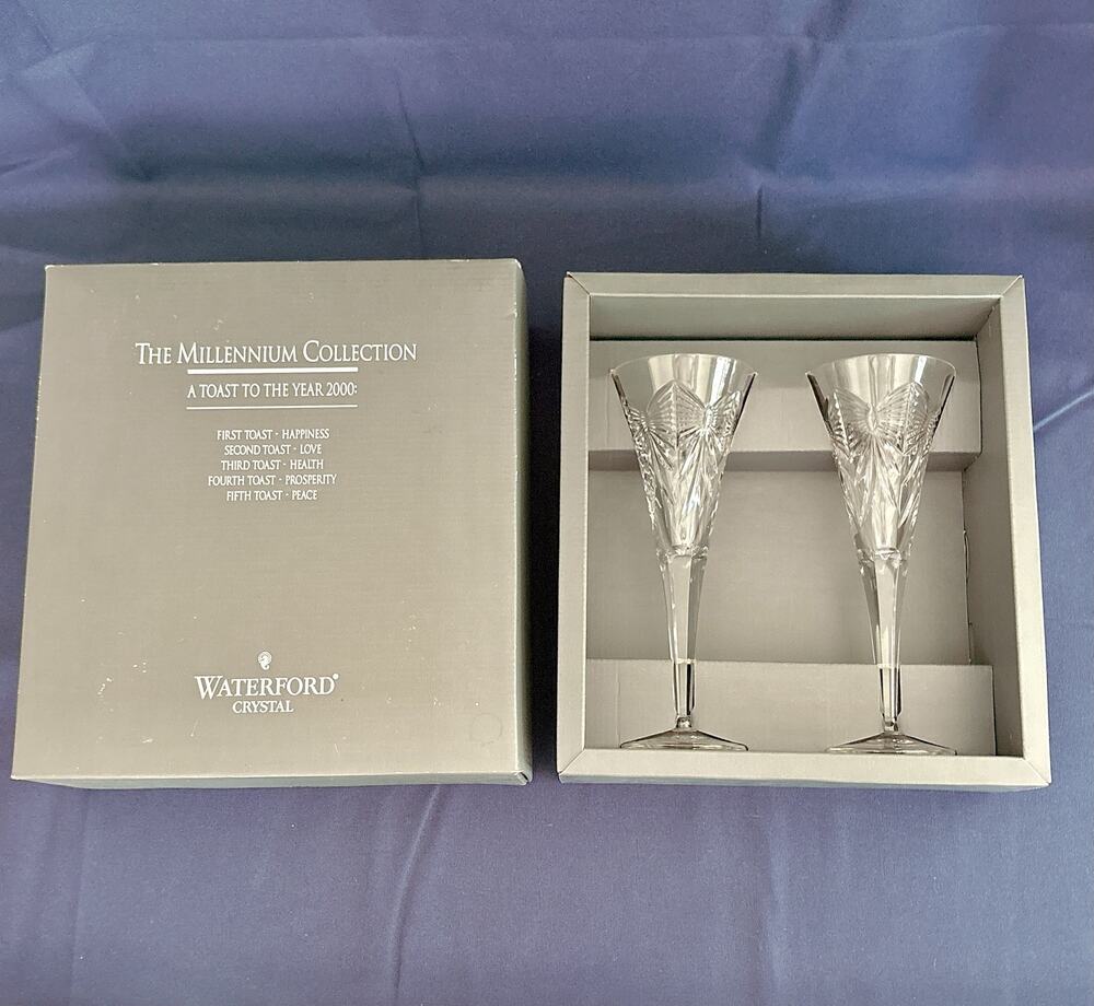 Vintage The Millennium Collection Waterford Crystal Flutes